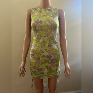 Wild Fable Floral Mini Dress - Green and Purple